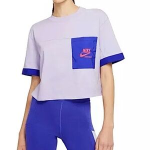 Nike Heritage Boxy Short Sleeve Top Oversized Logo Athleisure Workout Workout